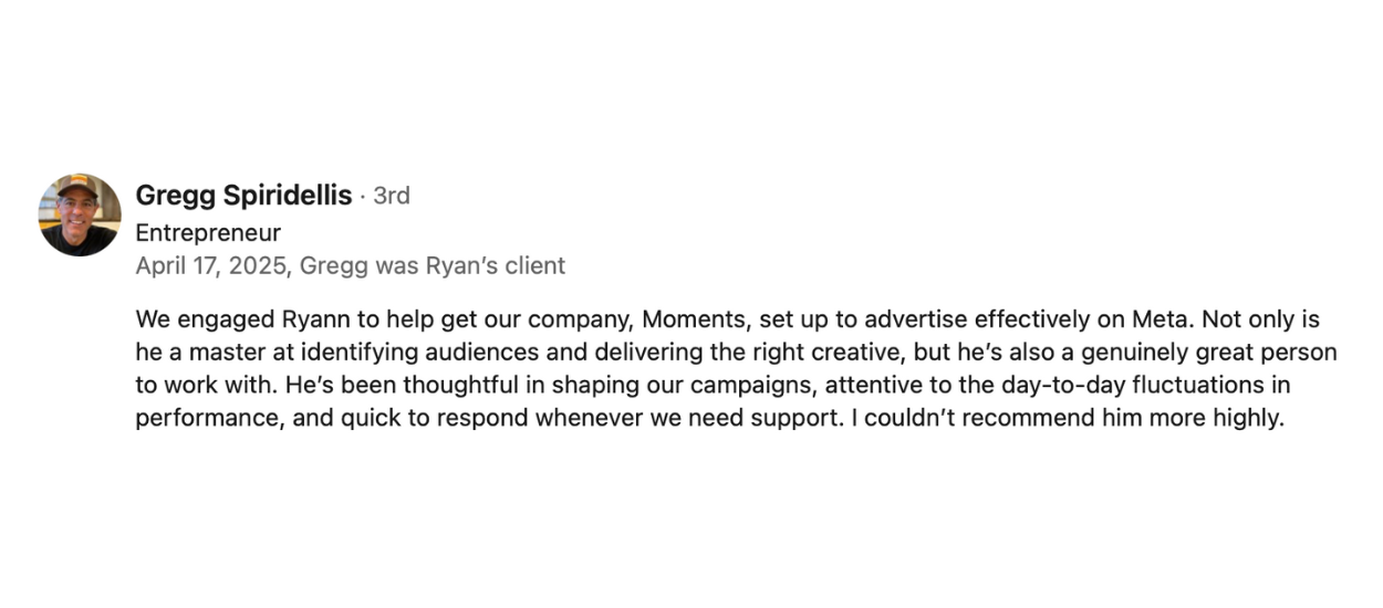 Gregg Spiridellis testimonial